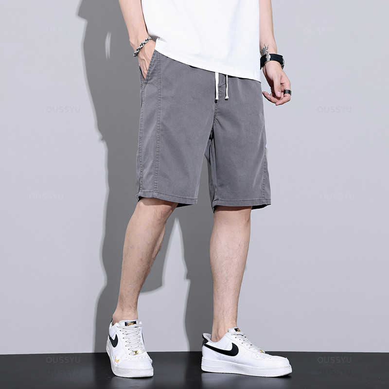 Ljeto, meka liocel tkanina Jogger, muške hlače, kratke hlače, tanke Harajuku ležerne trenirke s elastičnim strukom, muške kratke hlače, velika M-5XL