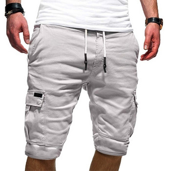 Ежедневни панталони Спортни летни мъжки къси гащеризони Плажни панталони с много джобове Къси панталони за мъже Баскетболни шорти Плътни шорти с джоб