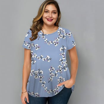 Summer O Neck Γυναικείο T-Shirt Oversized Ρούχα Harajuku Casual Loose Top Floral Print Funny T-shirt για γυναικεία πουλόβερ Street