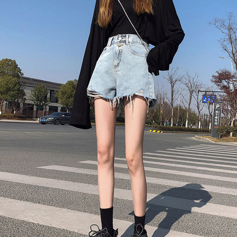 Vasaras sieviešu vintage Y2K Streetwear džinsa šorti ar augstu vidukli šorti ikdienas sieviešu brīvi pieguļoši zili džinsa šorti sieviešu apģērbi