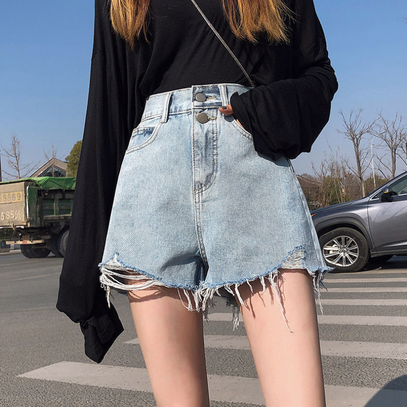 Vasaras sieviešu vintage Y2K Streetwear džinsa šorti ar augstu vidukli šorti ikdienas sieviešu brīvi pieguļoši zili džinsa šorti sieviešu apģērbi