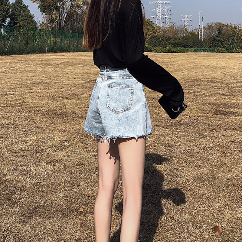 Vasaras sieviešu vintage Y2K Streetwear džinsa šorti ar augstu vidukli šorti ikdienas sieviešu brīvi pieguļoši zili džinsa šorti sieviešu apģērbi