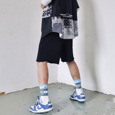 Nyári tornaterem Fitnesz Sport Férfi Pamut rövidnadrág Rongyos rövidnadrág Alkalmi edzés Hip-hop Futás Bő kosárlabda rövidnadrág