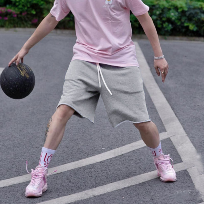 Nyári tornaterem Fitnesz Sport Férfi Pamut rövidnadrág Rongyos rövidnadrág Alkalmi edzés Hip-hop Futás Bő kosárlabda rövidnadrág