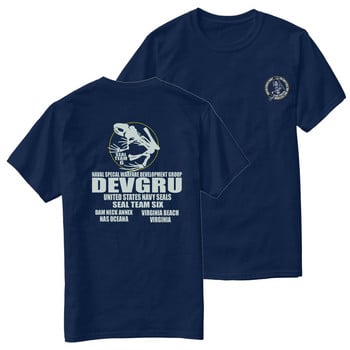 Тениска Naval SEALs DEVGRU Seal Team 6 Six Frog Skeleton T-Shirt 100% памук O-образно деколте Лятна ежедневна мъжка тениска с къс ръкав размер S-3XL