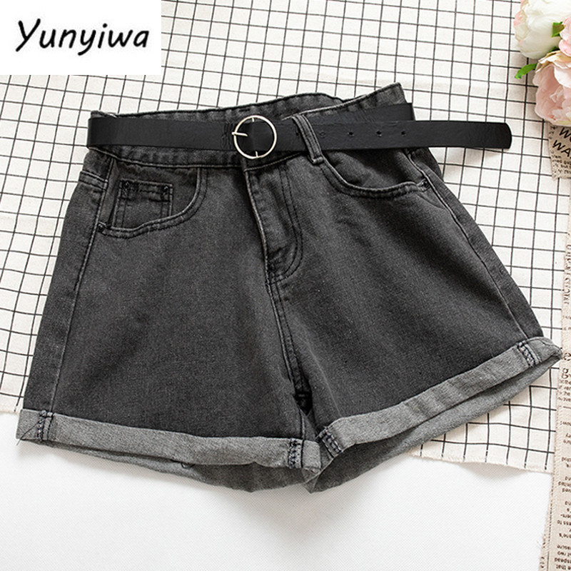 All Match Sashes Casual Γυναικείο τζιν σορτς με πτύχωση ψηλόμεσο λεπτό καλοκαιρινό τζιν σορτς Feminino Chic Hot γυναικείο κάτω