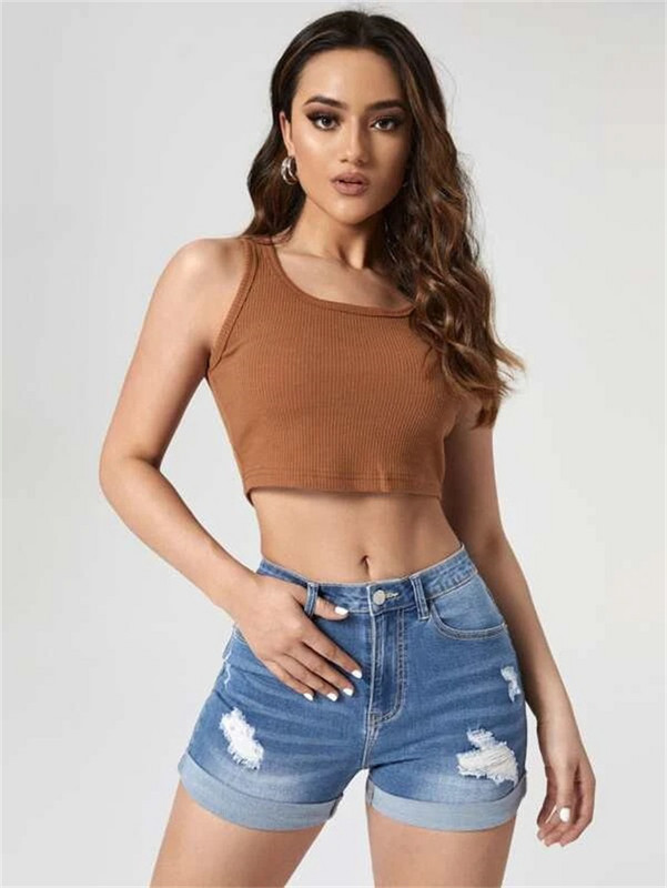 Nove ženske ljetne poderane traper kratke hlače iz 2023., modne, rastezljive uske seksi kratke traperice crne/plave S-2XL