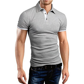 Мъжка модна поло тениска с къс ръкав, риза с ревер, лятна ежедневна бизнес тениска S ~ 3XL