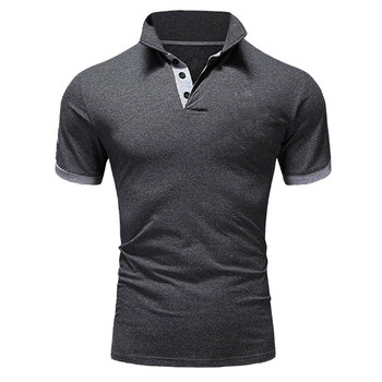 Мъжка модна поло тениска с къс ръкав, риза с ревер, лятна ежедневна бизнес тениска S ~ 3XL