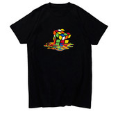 Olvadó Rubikkocka Játék Klasszikus Harajuku Grafikus pólók Oversize Rövid ujjú pólók Nyári utcai ruházat Férfi ruházat