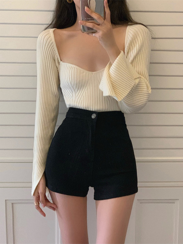 Kratke hlače visokog struka Ženske ljetne traper Hotsweet S-5XL Rastezljiva ulična odjeća Školska djevojka Jednostavne uske hlače Trendy Popularne