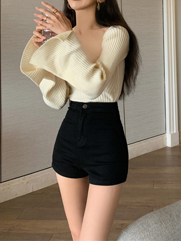 Kratke hlače visokog struka Ženske ljetne traper Hotsweet S-5XL Rastezljiva ulična odjeća Školska djevojka Jednostavne uske hlače Trendy Popularne