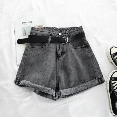 Sean Tsing® Ljeto 2023 Ženske traperice Kratke hlače Plave Crne Visokog struka Ležerna široka ulična odjeća Traper Vruće hlače Hlače s zaobljenim rubovima