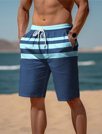 Muške hlače za plažu s prugastim 3D printanim kratkim hlačama Muške ljetne prozračne kratke hlače za fitness Street Shorts muške Ropa Hombre