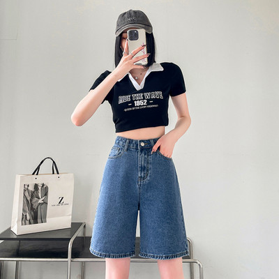 Ljeto 2024. Nove ženske kratke hlače Traperice Baggy Straight Vintage Streetwear Jeans kratke hlače Ženska odjeća Plava Crna Y2K
