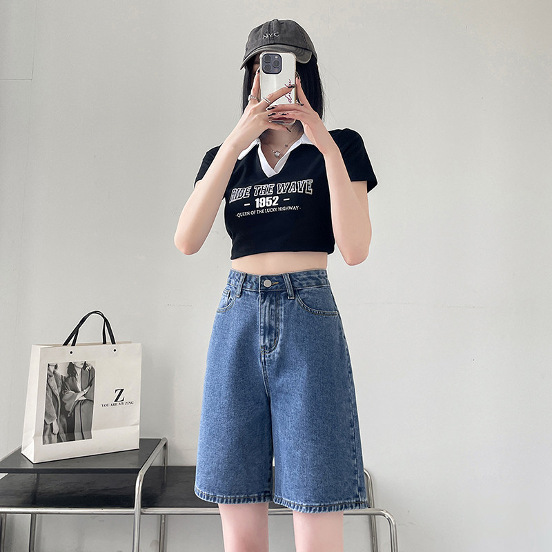 Ljeto 2024. Nove ženske kratke hlače Traperice Baggy Straight Vintage Streetwear Jeans kratke hlače Ženska odjeća Plava Crna Y2K