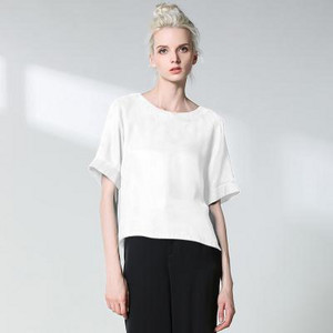 Női O-nyakú 30% selyem ingek Női nyári Hedging Laza vékony, lélegző blúz Lady tavaszi felsők Chemise La camisa Arriba felső