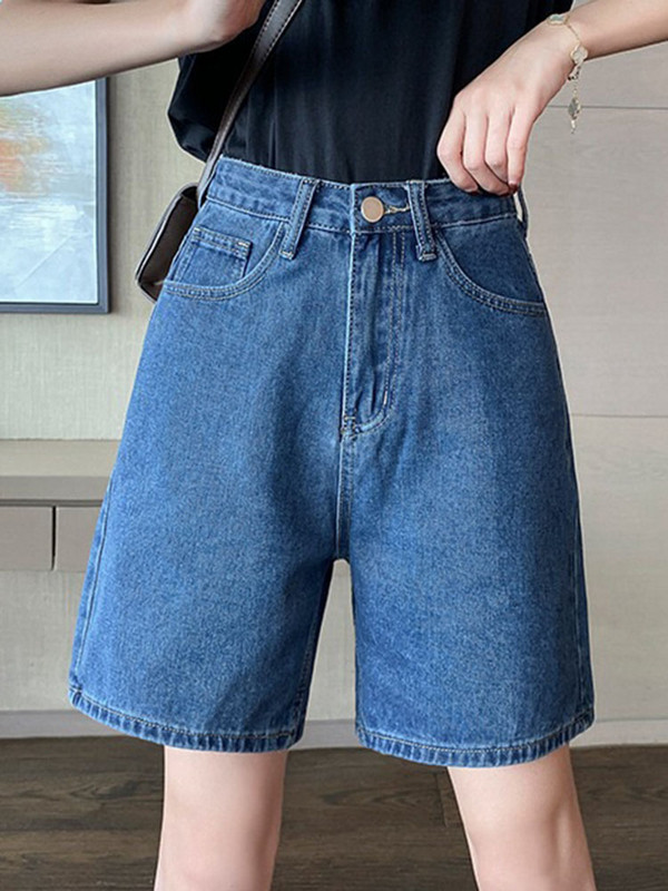 Ljetne tanke vrećaste traper kratke hlače do pola dužine, korejske vintage kratke hlače visokog struka, ženske ulične hlače, ležerne hlače Cortos