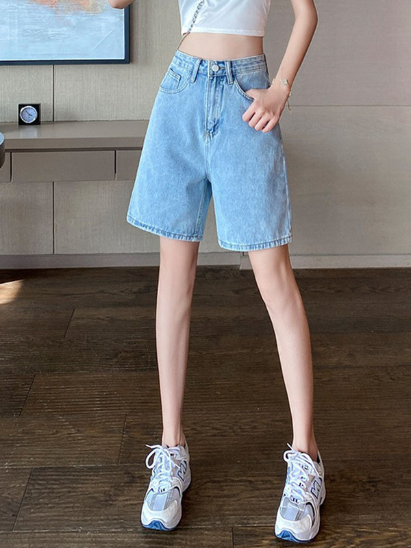 Ljetne tanke vrećaste traper kratke hlače do pola dužine, korejske vintage kratke hlače visokog struka, ženske ulične hlače, ležerne hlače Cortos