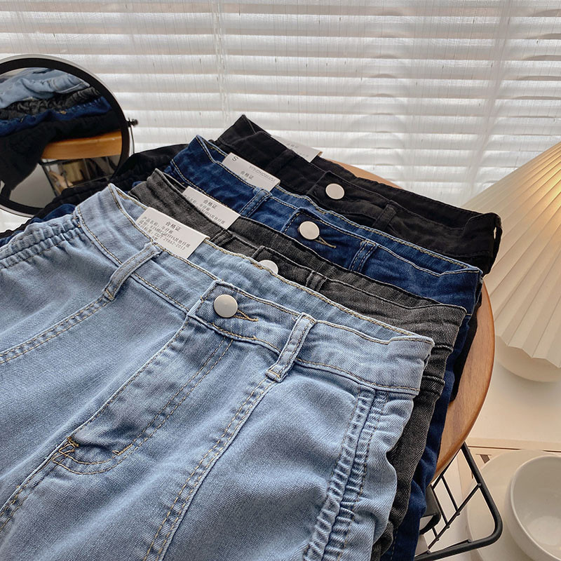 Seksi jeans kratke korejske ljetne kratke traper hlače visokog struka sa strane, ženske hlače s tankim šik dizajnom A-podstava Cortos Novo