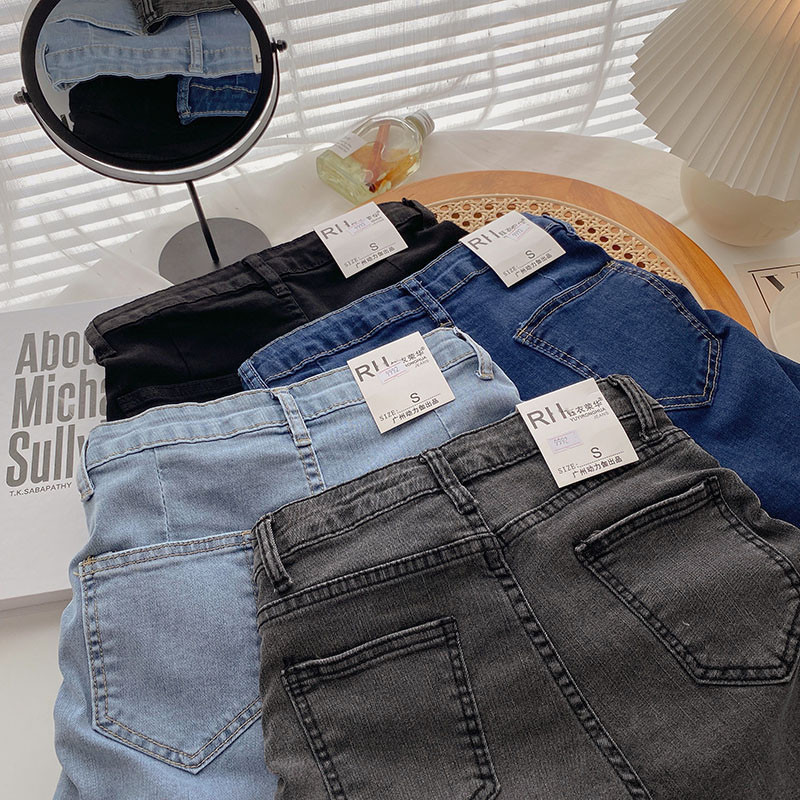 Seksi jeans kratke korejske ljetne kratke traper hlače visokog struka sa strane, ženske hlače s tankim šik dizajnom A-podstava Cortos Novo