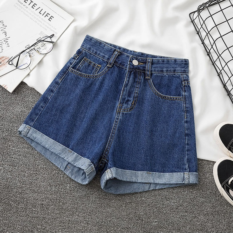 Női csuklós farmer rövid nadrág alkalmi magas derekú farmer rövidnadrág női ruházat, nyári zseb 2024