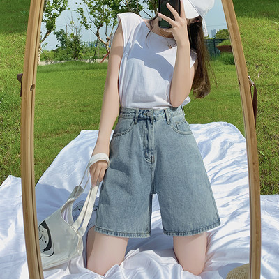 ZOENOVA Harajuku Street, vienkārši, vaļīgi sieviešu džinsi 2024. gada pavasara vasaras mode, jauna daudzpusīga bikses ar augstu vidukli līdz ceļgalam, platas kājas