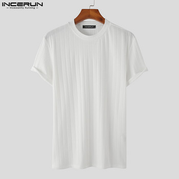 2023 Мъжка тениска Едноцветна О-образно деколте с къс ръкав Летни ежедневни мъжки тениски Фитнес Улична мода Camisetas S-5XL INCERUN