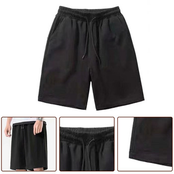 Горещи нови мъжки панталони Къси черни ежедневни красиви свободни панталони Обикновени S-5XL Леко разтегливи едноцветни ежедневни празнични