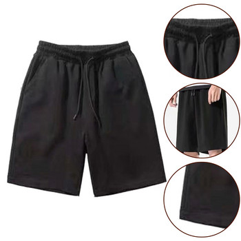 Нови мъжки панталони Къси черни ежедневни красиви широки панталони за открито Обикновени S-5XL Леко разтегливи едноцветни празнични панталони