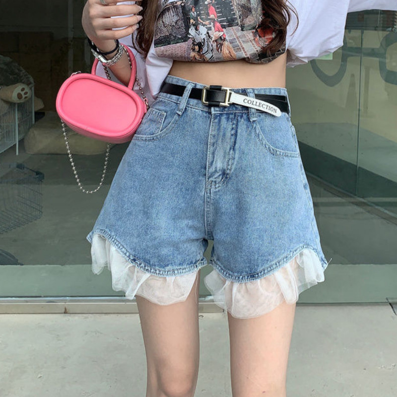 S-5XL traper kratke hlače za žene Čipkasti dizajn Ljeto Dnevni korejski stil Moda Sveobuhvatne Šorti Ženski Slatki Ležerni Vintage Djevojački