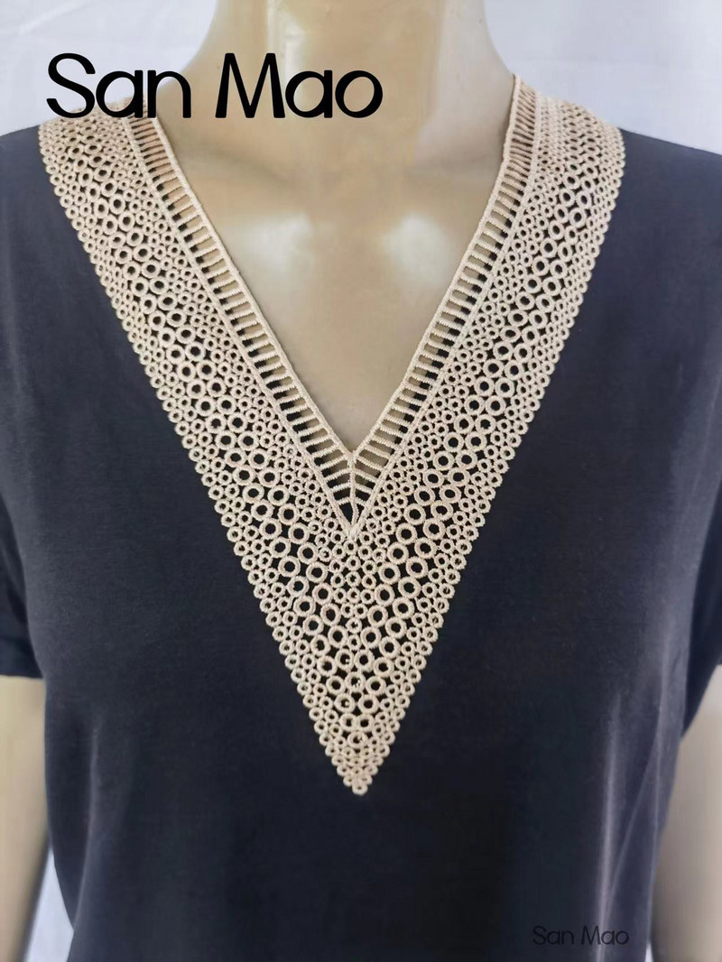 Ženska majica kratkih rukava Novo ljeto Majica s V izrezom s čipkastim šavovima Elegantna i šik ležerna jednobojna ženska odjeća kratkih rukava