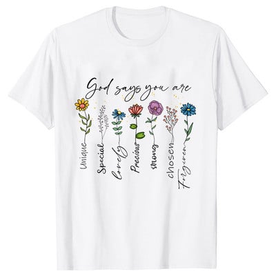 God Says You Are Unique Ženske majice s printom Gospel Glazba Moda Streetwear Majice Religija Vjera Kršćanske majice Majica Femme