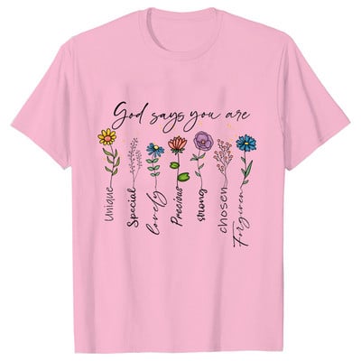 God Says You Are Unique Ženske majice s printom Gospel Glazba Moda Streetwear Majice Religija Vjera Kršćanske majice Majica Femme
