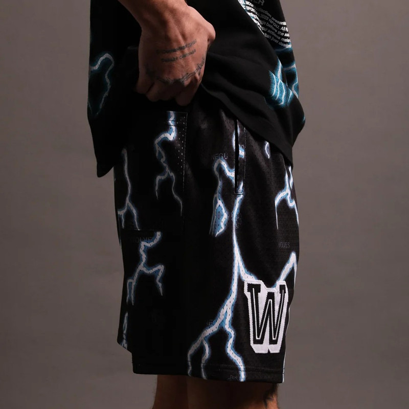 Američki stil Muške kratke hlače Ljeto Novi Sport Fitness Lightning Print Ležerne hlače Mesh Brzo sušeće Prozračne hlače za plažu