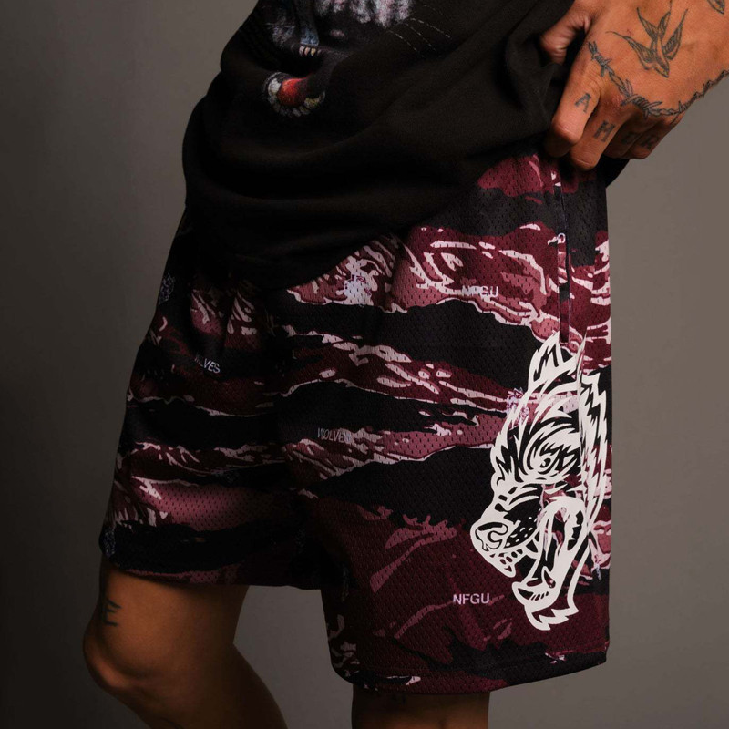 Új nyári férfi rövidnadrágok Sport alkalmi rövidnadrágok Hálós Gyorsszáraz Légáteresztő Stretch Kosárlabda Edző rövidnadrágok Futófitnesz rövidnadrágok