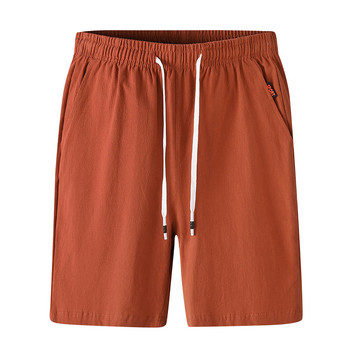 Нови мъжки памучни ленени къси панталони Мъжки летни дишащи едноцветни ленени панталони Фитнес Streetwear S-3xl