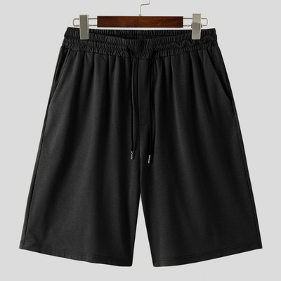 INCERUN 2024 Muške kratke hlače jednobojne labave ljetne muške kratke hlače s uzicom, ulična odjeća s džepovima, modne ležerne muške kratke hlače S-5XL