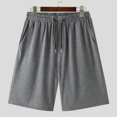 INCERUN 2024 Muške kratke hlače jednobojne labave ljetne muške kratke hlače s uzicom, ulična odjeća s džepovima, modne ležerne muške kratke hlače S-5XL