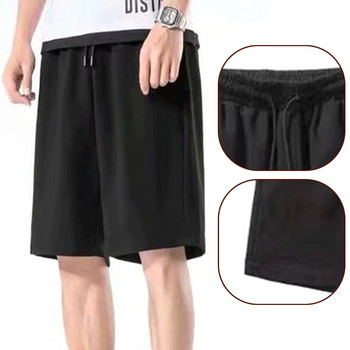 Горещи нови мъжки панталони Къси черни ежедневни красиви свободни мъжки панталони за открито Обикновени S-5XL Леко разтеглив плътен цвят
