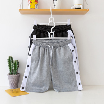 Нови мъжки ежедневни къси панталони Лято 2023 Harajuku Модни спортни панталони с еластична талия Фитнес Висококачествени свободни странични отварящи се плажни