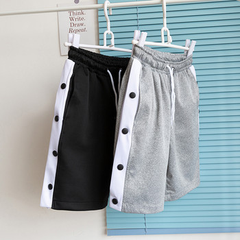 Нови мъжки ежедневни къси панталони Лято 2023 Harajuku Модни спортни панталони с еластична талия Фитнес Висококачествени свободни странични отварящи се плажни