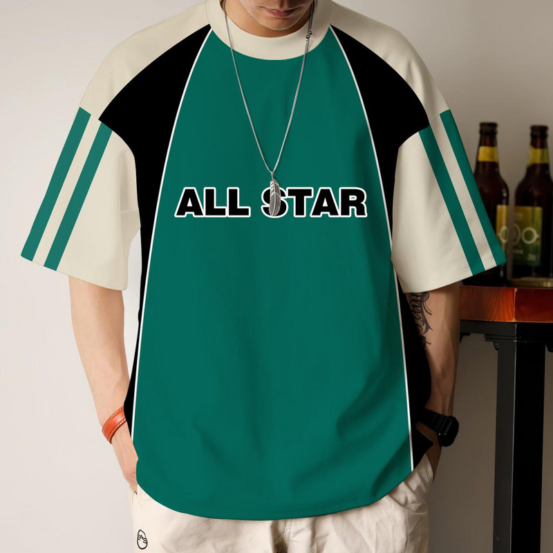 Modne muške majice kratkih rukava s 3D patchwork printom Muška majica kratkih rukava Ulične majice Hip Hop majice Prevelike majice s kratkim rukavima Muška odjeća