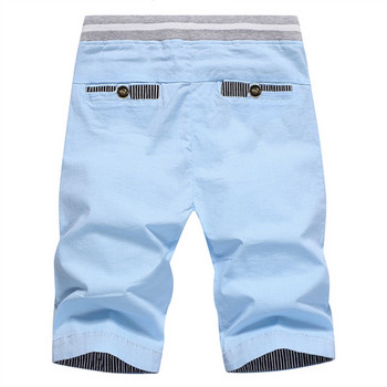 2023 Летни мъжки къси панталони Горещи ежедневни памучни модни бордови къси панталони Bermuda Мъжки панталони с шнур с еластична талия Плажни шорти Мъжки