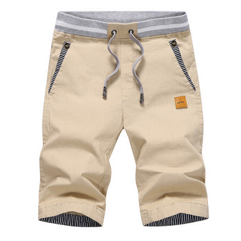 2023 Летни мъжки къси панталони Горещи ежедневни памучни модни бордови къси панталони Bermuda Мъжки панталони с шнур с еластична талия Плажни шорти Мъжки