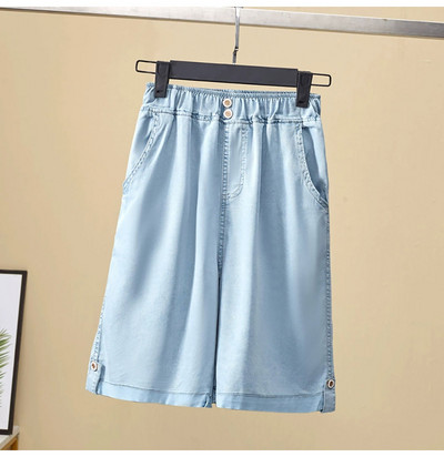 Καλοκαιρινό λεπτό απαλό μπλε τζιν σορτς Γυναικείο 2023 Νέο Ice Silk Φαρδύ τζιν παντελόνι Casual Loose oversized τζιν σορτς μέγεθος S-5XL