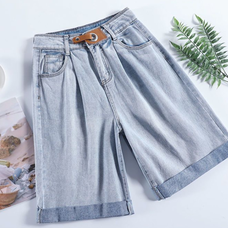 Kratke traper hlače Ženske do koljena Ljeto 2023. Široke S-3XL Manžete visokog struka Harajuku Vintage Clothing Moda Uni-match Daily Mujer