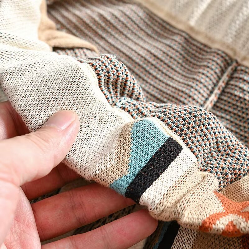 Američke vintage kratke hlače, muške navaho pletene kratke hlače u različitim bojama, ljetne ležerne široke kratke hlače za plažu, tanke prozračne hlače