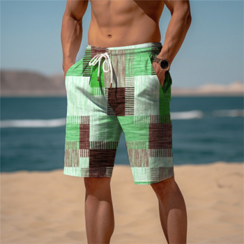 Мъжки спортни къси панталони Плажни шорти Хавлиени къси панталони Еластична талия с 3D печат Графичен геометричен модел Дишащи меки къси D
