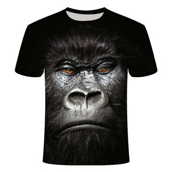 Мъжки тениски за мъже Облекло Големи забавни тениски Gorilla Graphic 3D отпечатани летни ежедневни свободни тениски с къс ръкав